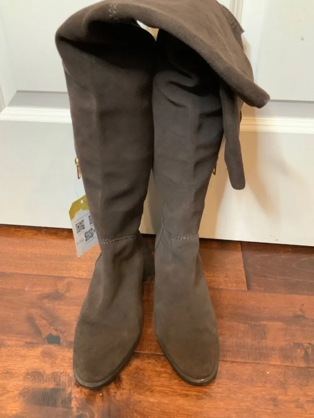Coach Lucia Chestnut Brown Over-The-Knee Zipper Boots, Size 6